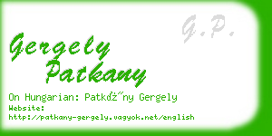 gergely patkany business card